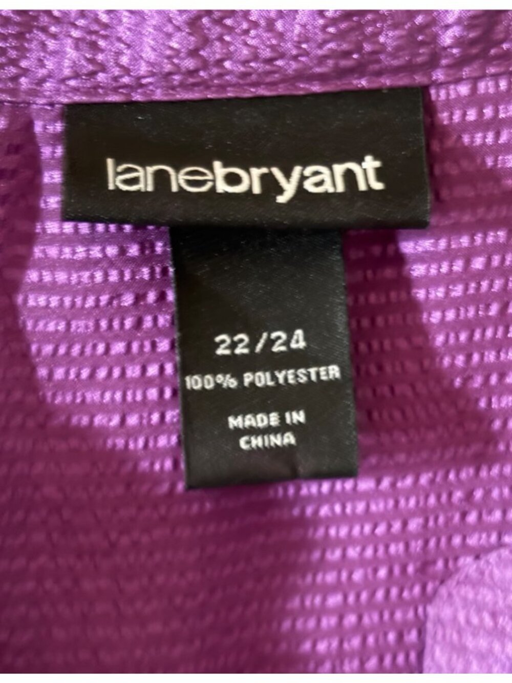 Lane Bryant Purple Blouse V-Neckline Ruffle Short Sleeve Size 22/24 - Picture 4 of 8